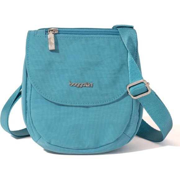 Womens Seaside Blue Nylon Crossbody Bag 6.7x1.5x7.5 Inches
